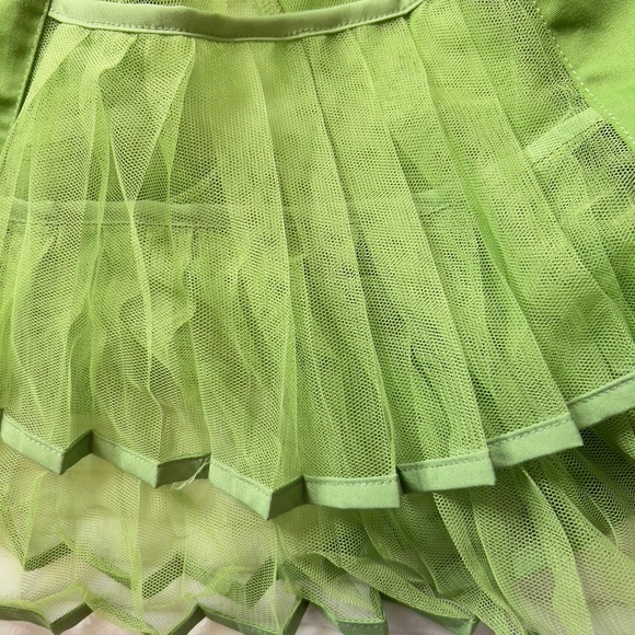 # A215  Ft INC  Y2K Revival  Lime Green Shirt Dress with Mesh Ruffle NWT XL - Picture 5 of 8